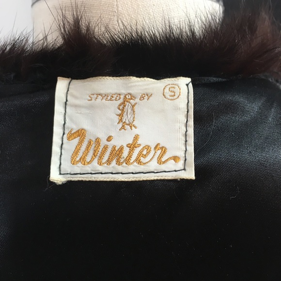 Vintage 3/4 sleeve Double Breasted Lambswool and Mink Collared Fur Coat - Picture 7 of 8